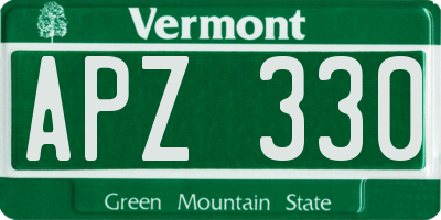 VT license plate APZ330