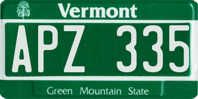 VT license plate APZ335
