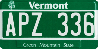 VT license plate APZ336