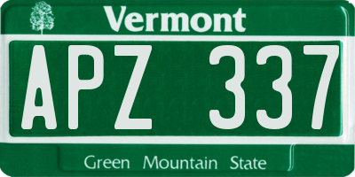 VT license plate APZ337
