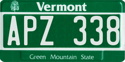 VT license plate APZ338