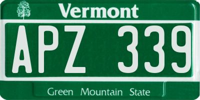 VT license plate APZ339