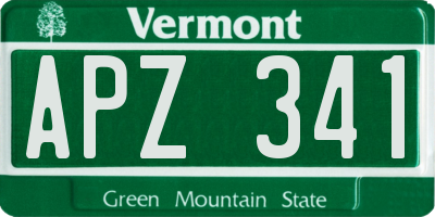 VT license plate APZ341