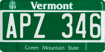 VT license plate APZ346
