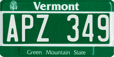 VT license plate APZ349