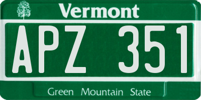 VT license plate APZ351