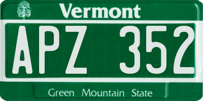 VT license plate APZ352