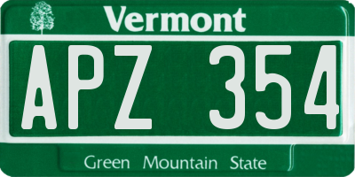 VT license plate APZ354