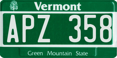 VT license plate APZ358