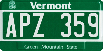 VT license plate APZ359