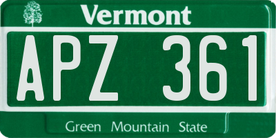 VT license plate APZ361