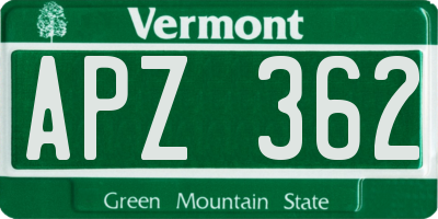 VT license plate APZ362