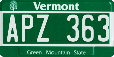 VT license plate APZ363