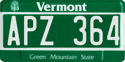 VT license plate APZ364