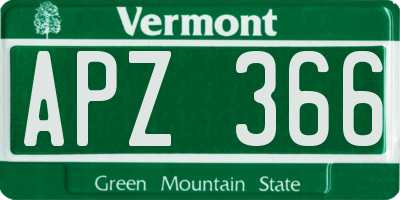 VT license plate APZ366