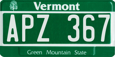 VT license plate APZ367