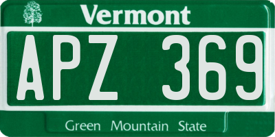 VT license plate APZ369