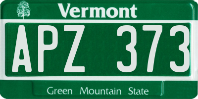 VT license plate APZ373