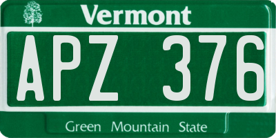 VT license plate APZ376