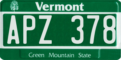 VT license plate APZ378