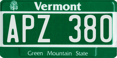 VT license plate APZ380