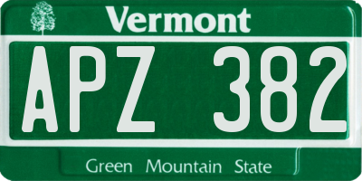 VT license plate APZ382