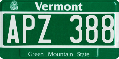 VT license plate APZ388