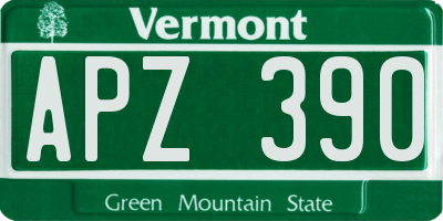 VT license plate APZ390