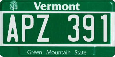 VT license plate APZ391