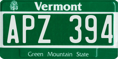 VT license plate APZ394