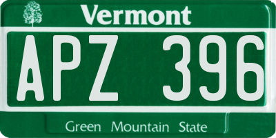 VT license plate APZ396