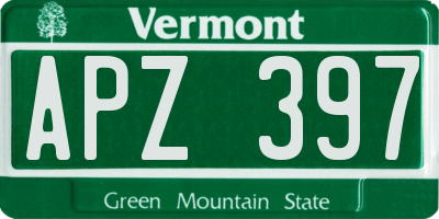 VT license plate APZ397