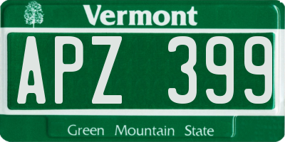 VT license plate APZ399