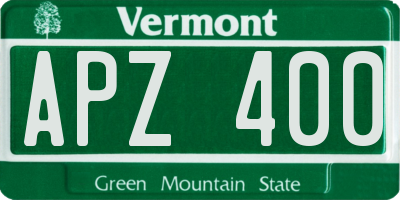 VT license plate APZ400