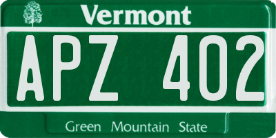 VT license plate APZ402