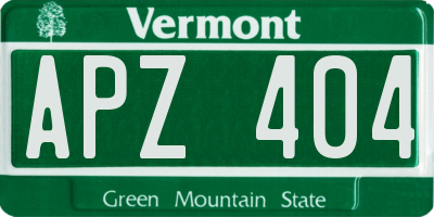 VT license plate APZ404