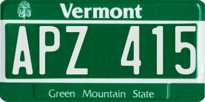 VT license plate APZ415
