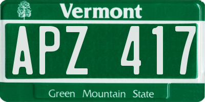 VT license plate APZ417