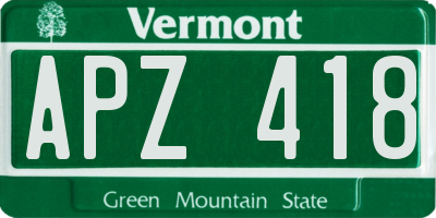 VT license plate APZ418