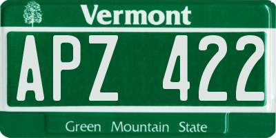 VT license plate APZ422