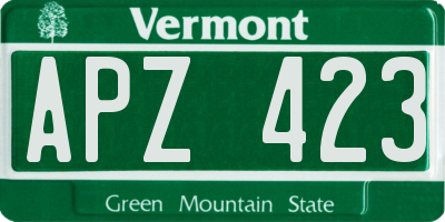 VT license plate APZ423