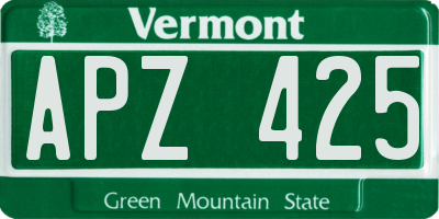 VT license plate APZ425