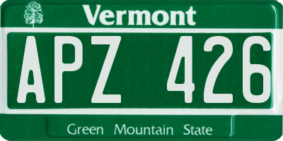VT license plate APZ426