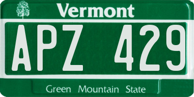 VT license plate APZ429