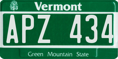 VT license plate APZ434