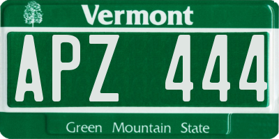VT license plate APZ444