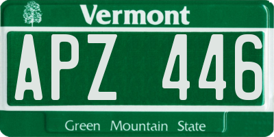 VT license plate APZ446