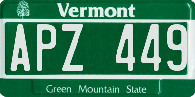 VT license plate APZ449