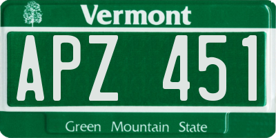 VT license plate APZ451