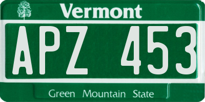 VT license plate APZ453